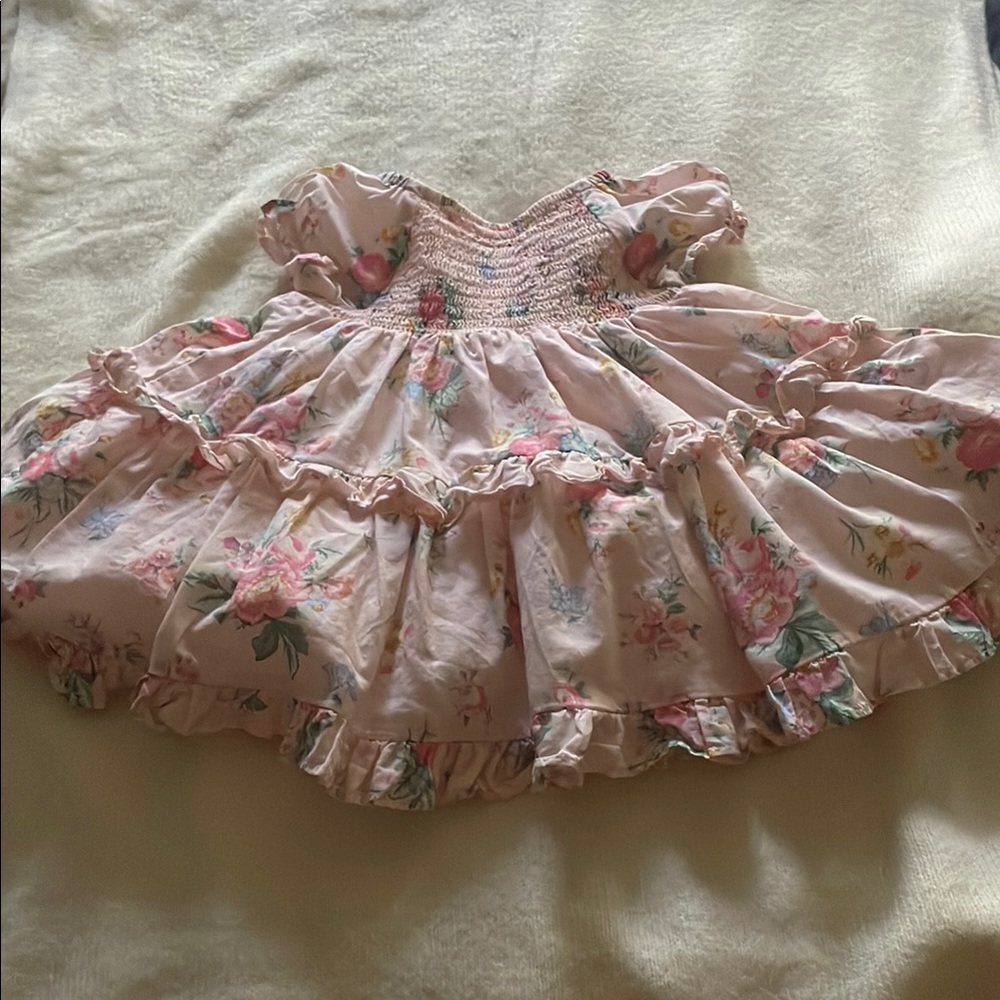 Janie and Jack Pink Floral Kids Formal Dress